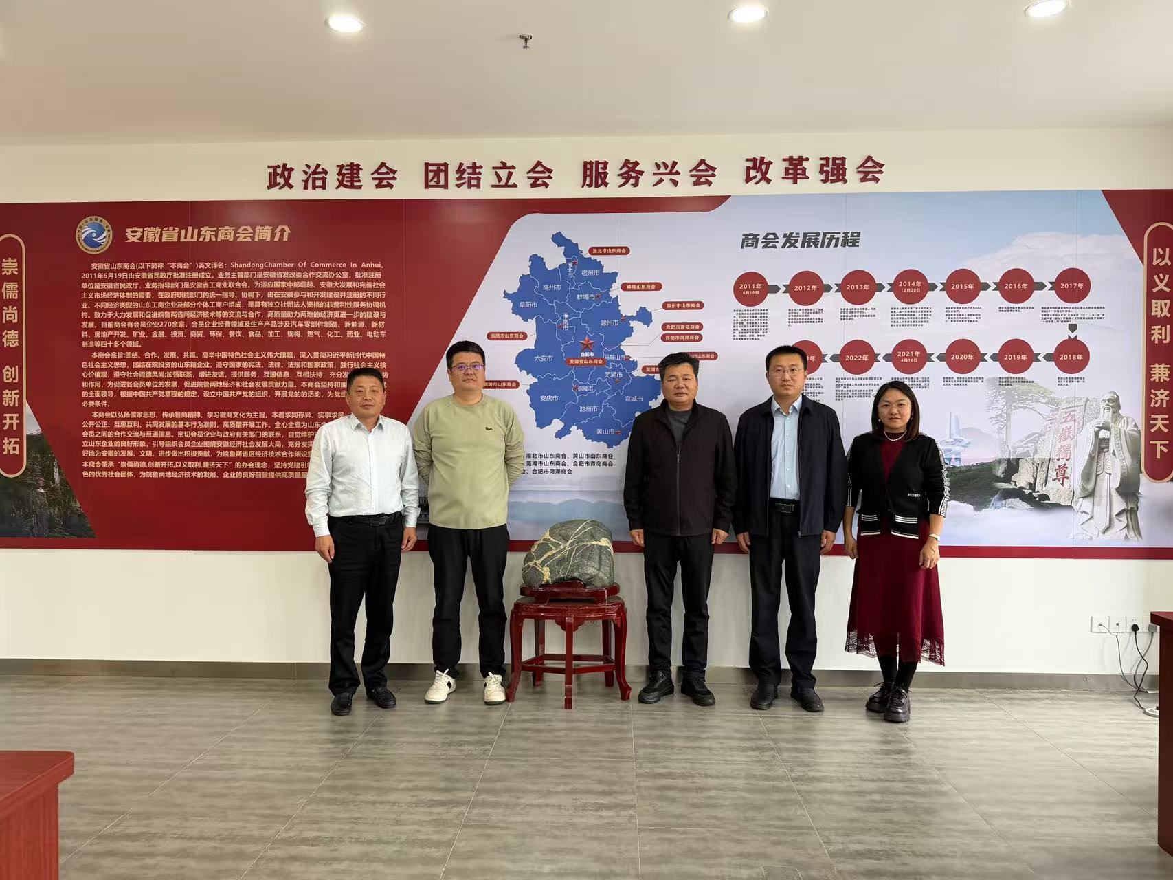 伟德国际victor1946赴安徽省山东商会交流走访